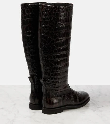 Brunello Cucinelli Croc-effect leather knee-high boots 2