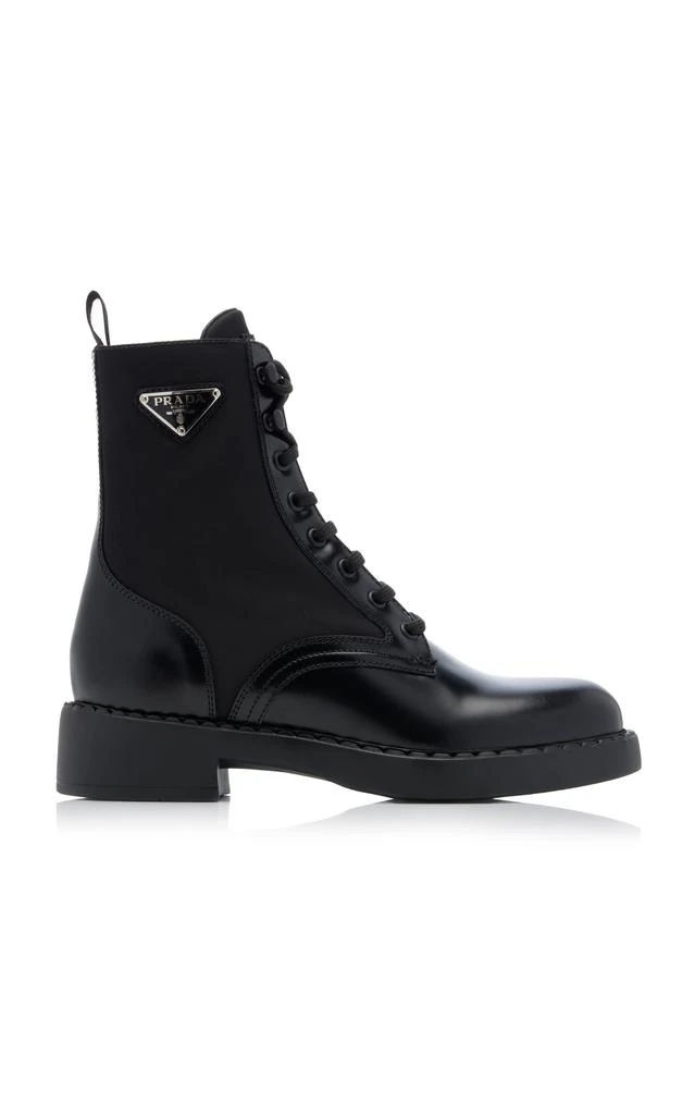 Prada Prada - Re-Nylon and Leather Combat Boots - Black - IT 35 - Moda Operandi 1