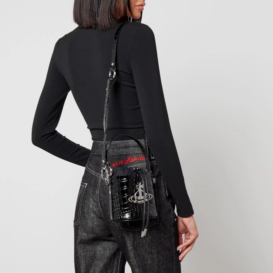 Vivienne Westwood Vivienne Westwood Daisy Drawstring Croc-Effect Leather Bag 2