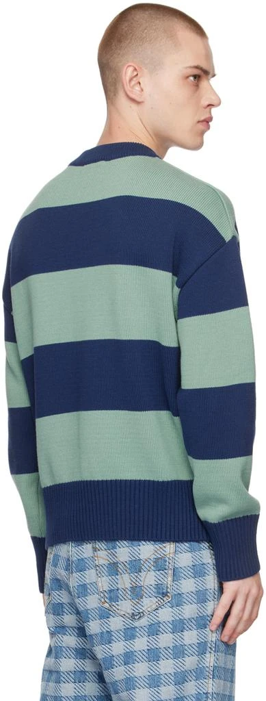 AMI SSENSE Exclusive Navy & Green Ami de Cœur Sweater 3