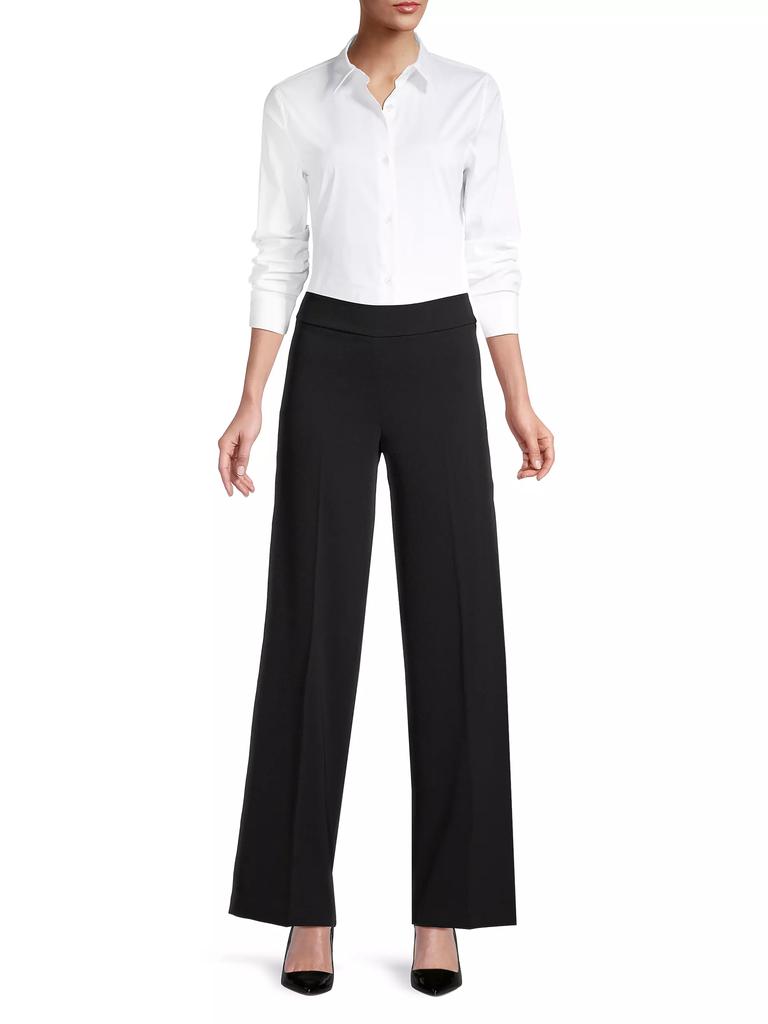 Avenue Montaigne Flavia Crepe Wide-Leg Pants