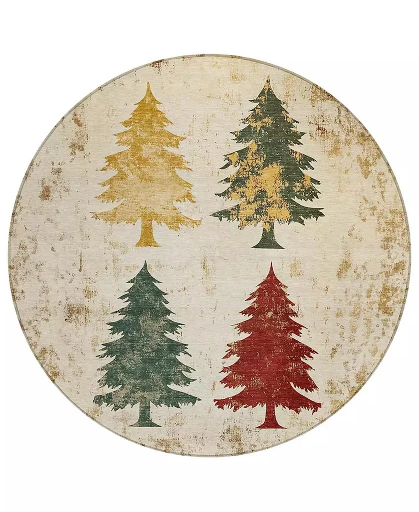 Addison Holiday Washable Indoor/Outdoor ACN1811 8
x8
 Round Area Rug