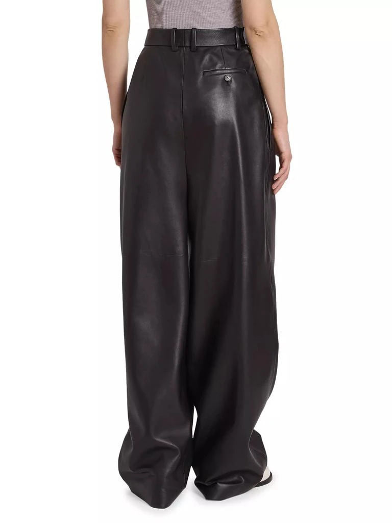Loewe Draped Leather Trousers 5