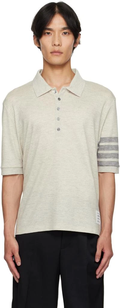 Thom Browne Gray Wool Jersey Polo 1
