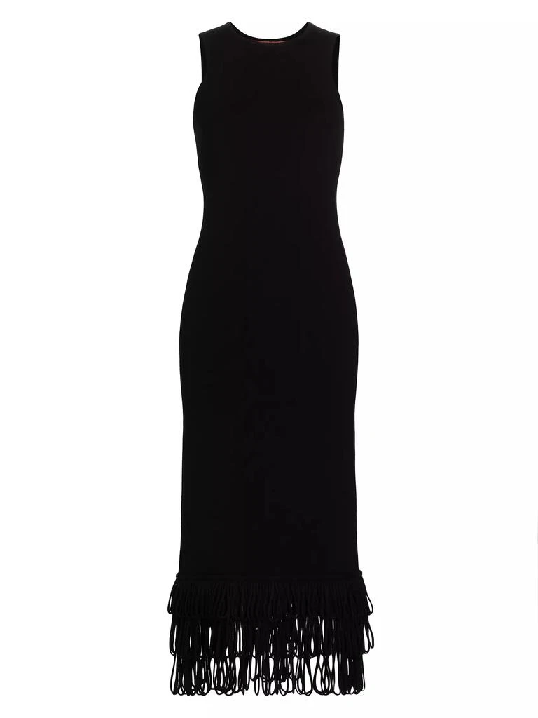 Simon Miller Albers Fringed Knit Sleeveless Midi-Dress 1