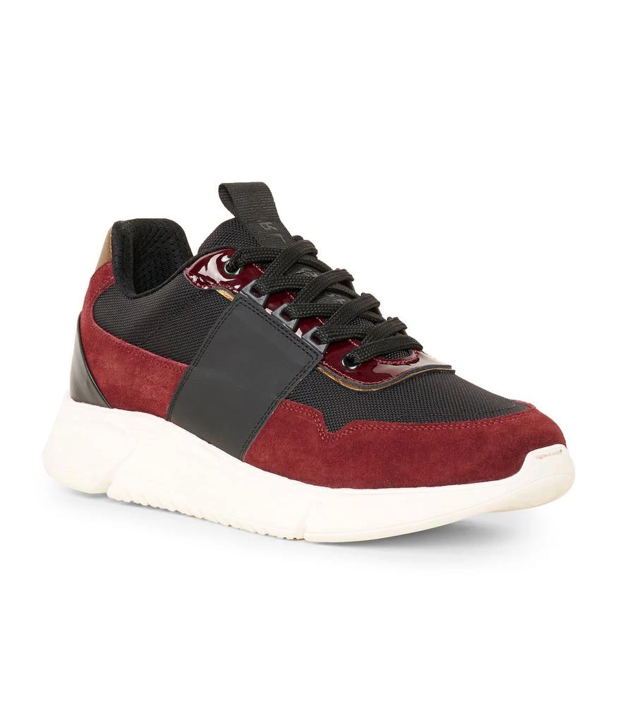 Karl Lagerfeld Paris SUEDE/NYLON SNEAKER ON WHITE SOL BURGUNDY 1