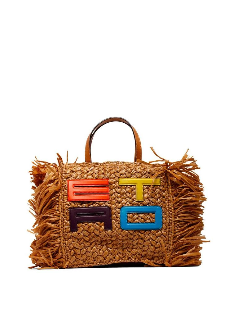 ETRO Etro Logo Patch Fringed Edge Tote Bag 1