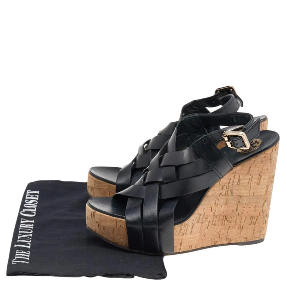 Tory Burch Tory Burch Black Leather Cork Wedge Strappy Platform Sandals Size 38 8
