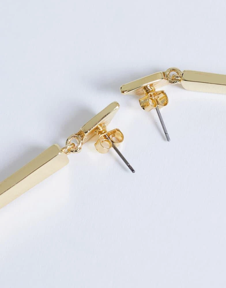 Topshop Topshop Cora asymmetric drop stud earring in gold tone 4