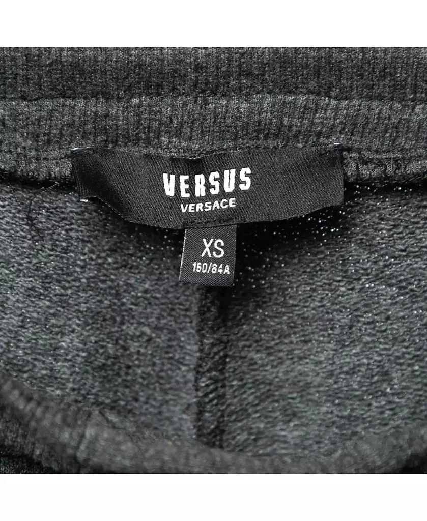 Pre-Owned Versace Women's Pre-Owned Versus Versace Grey Cotton Zip Detail Logo Tape Trimmed Joggers 6