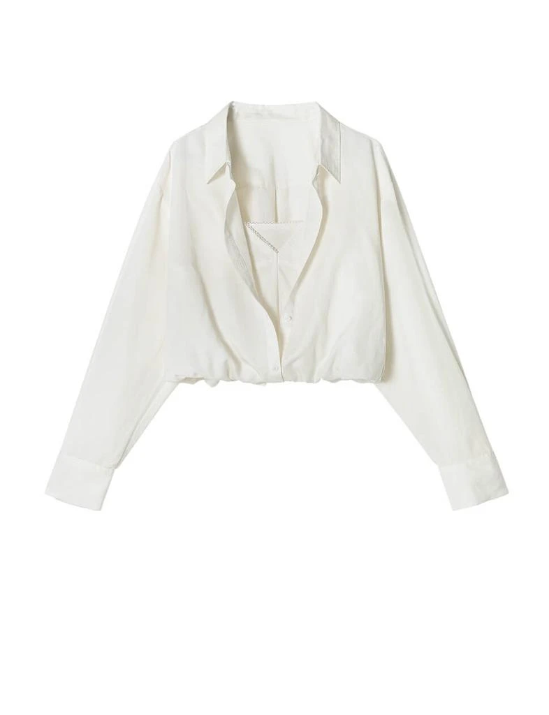 Pixie Market Crop Layered Bubble Shirt 4