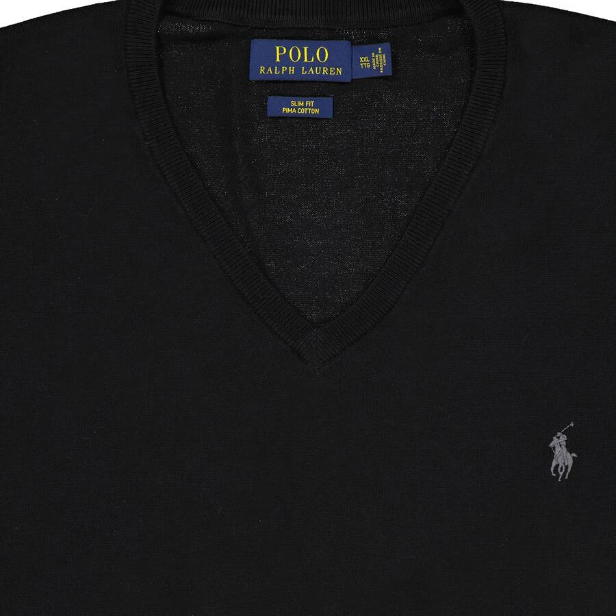 Ralph Lauren Classics Men's Black Slim Fit Cotton V-Neck Sweater 3