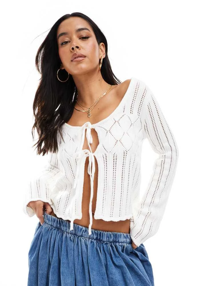 chinese dress ladies Hollister Women's Easy Crochet-Style Crew Sweater How-68 (X-Large,  0090-100) at Amazon Women's Clothing store