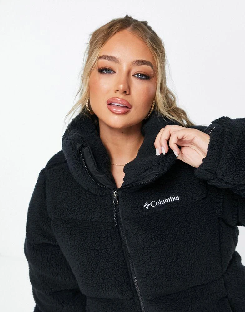 Columbia Columbia Puffect sherpa unisex puffer jacket in black Exclusive at ASOS 3