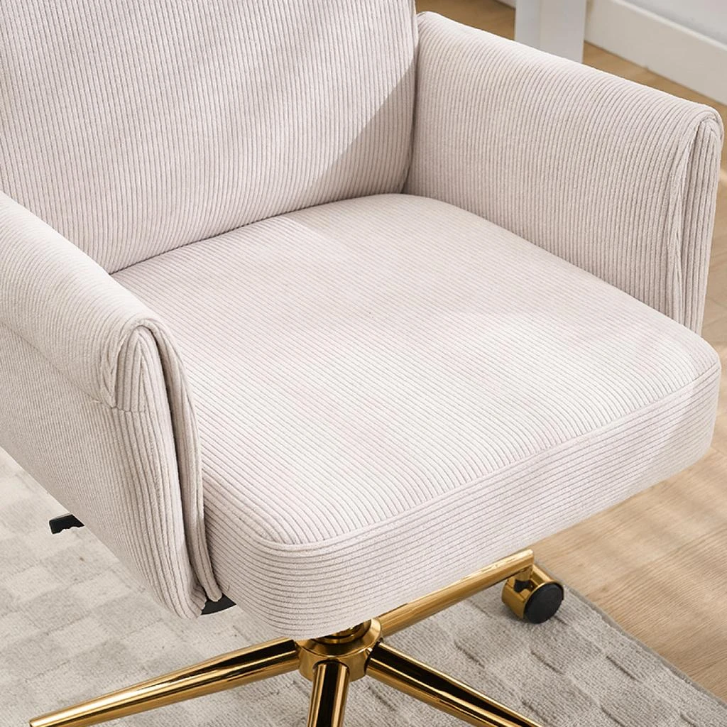 Streamdale Furniture Streamdale Mid-back office chair, striped fabric, ergonomic design, White 6