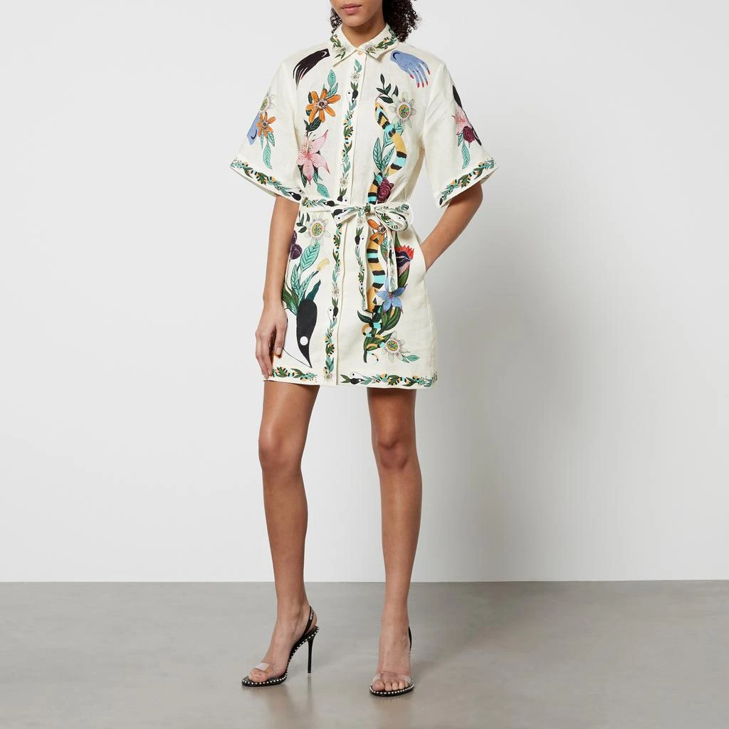 Alemais Meagan Floral-Print Linen Mini Dress 3