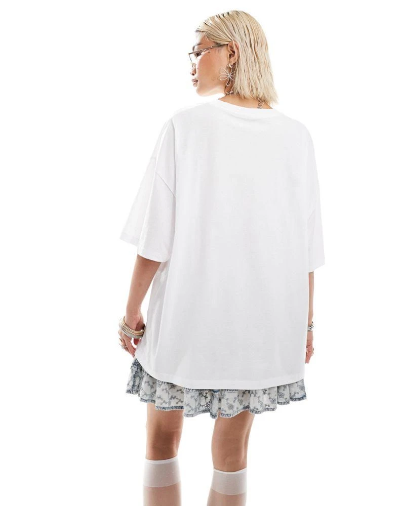 COLLUSION COLLUSION oversized rhinestone skate t-shirt in white 3