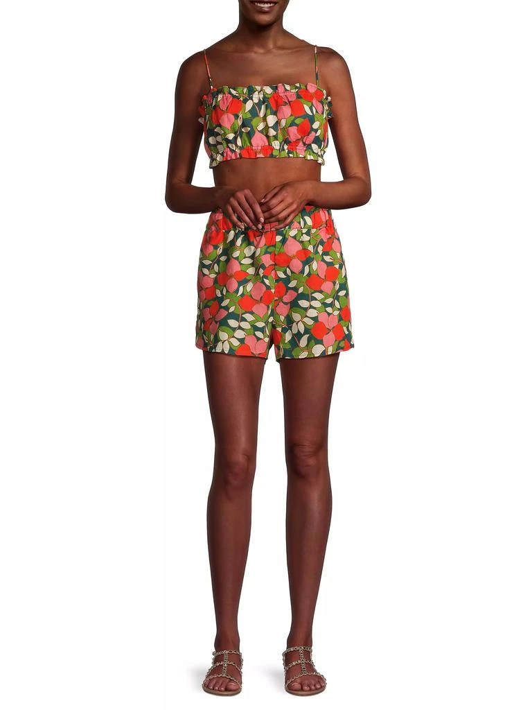 Birds of Paradis Brigette Floral Linen Bandeau Top 2