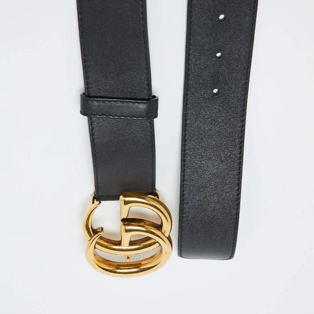 Gucci Gucci Black Leather GG Marmont Buckle Belt 85CM 2