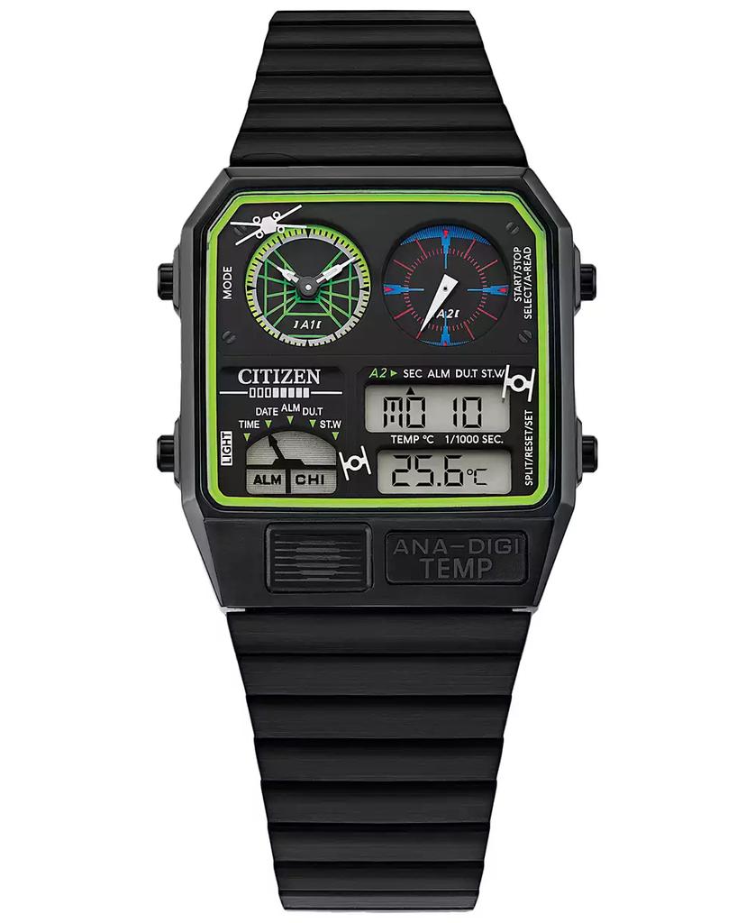 Citizen Trench Run Analog-Digital Black Stainless Steel Bracelet Watch 33mm