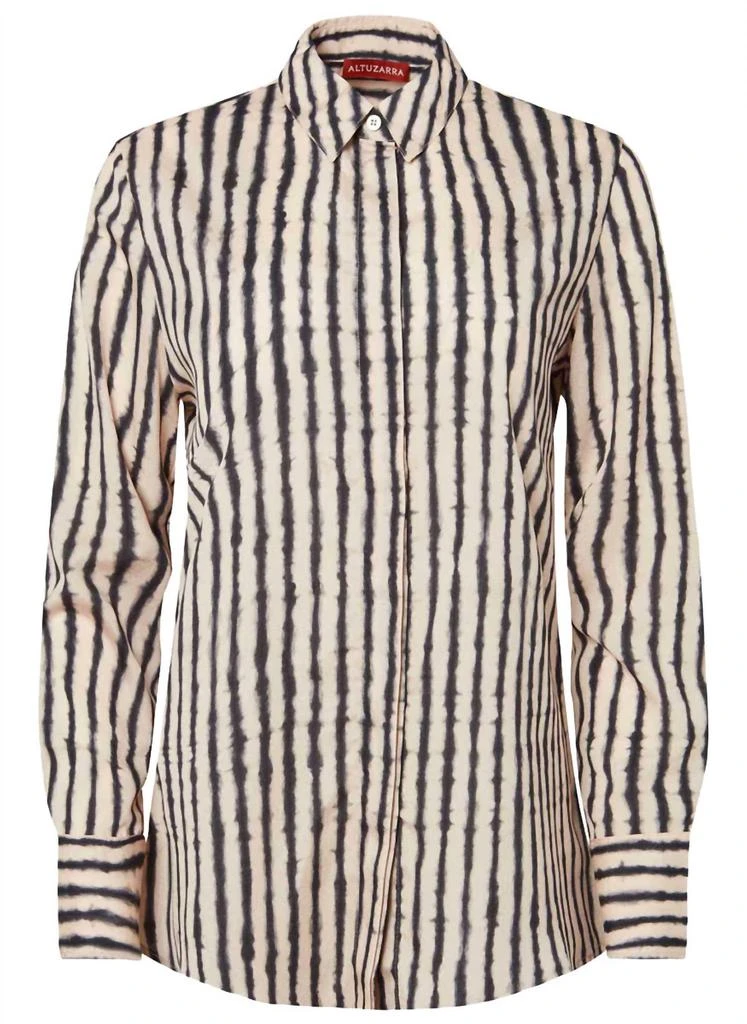 Altuzarra Chika Linear Shibori Top In Apple 2