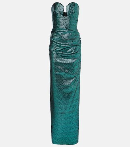 REBECCA VALLANCE Elsie off-shoulder gown 1