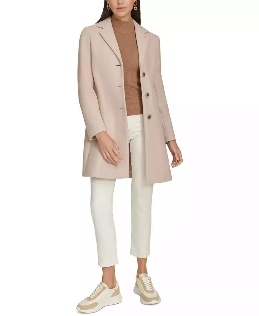 Calvin Klein Petite Notched-Collar Single-Breasted Coat 5