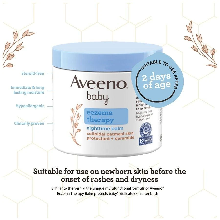 Aveeno Baby Eczema Therapy Nighttime Balm, Colloidal Oatmeal Fragrance-Free 5