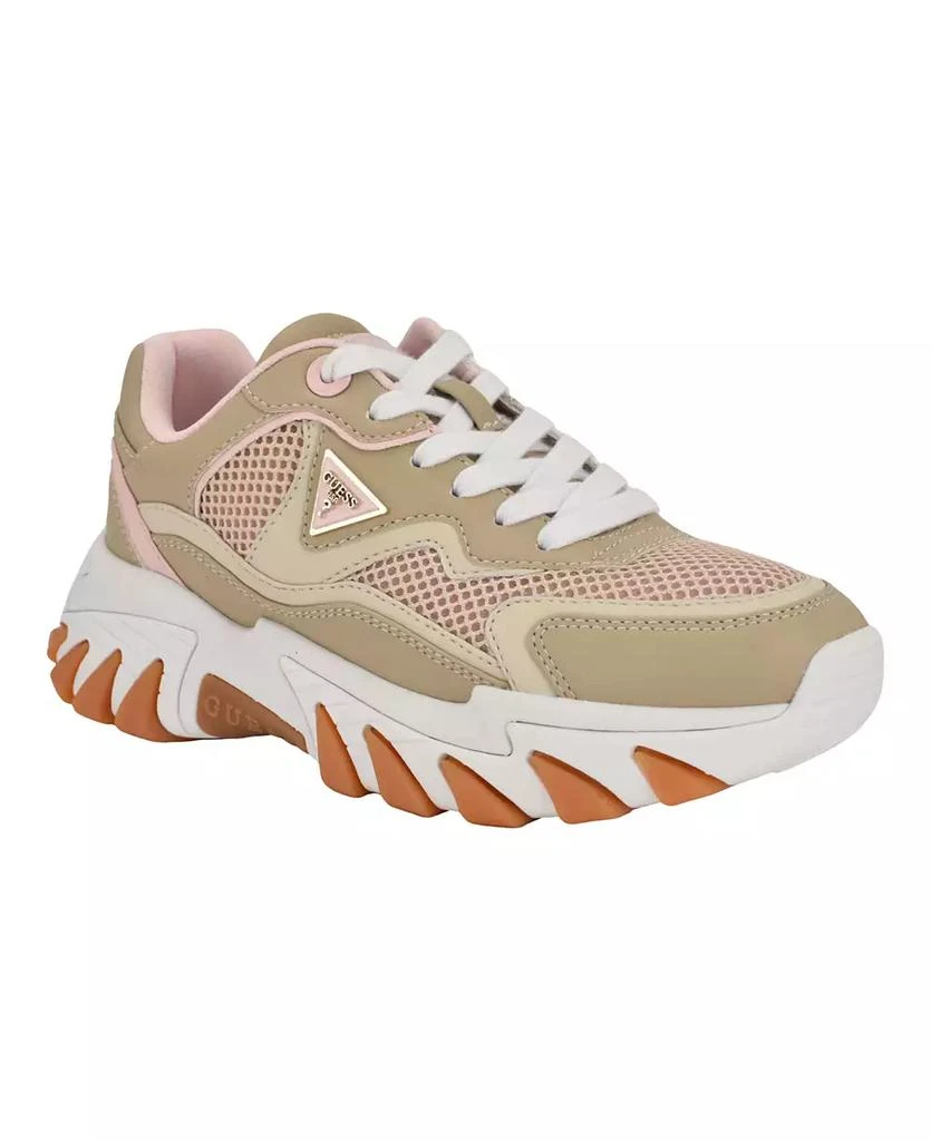 GUESS Women's Nowah Triangle Lace-Up Chunky Fashion Sneakers 1