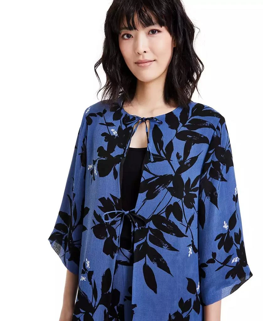 Anne Klein Women's Printed Tie-Front Topper Jacket 3