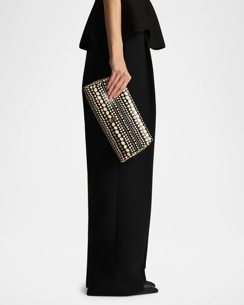 Khaite Audrey Dot Python-Embossed Leather Clutch Bag 3