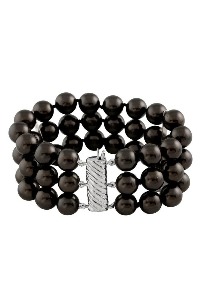 Splendid Pearls Triple Row Shell Pearl Bracelet 1