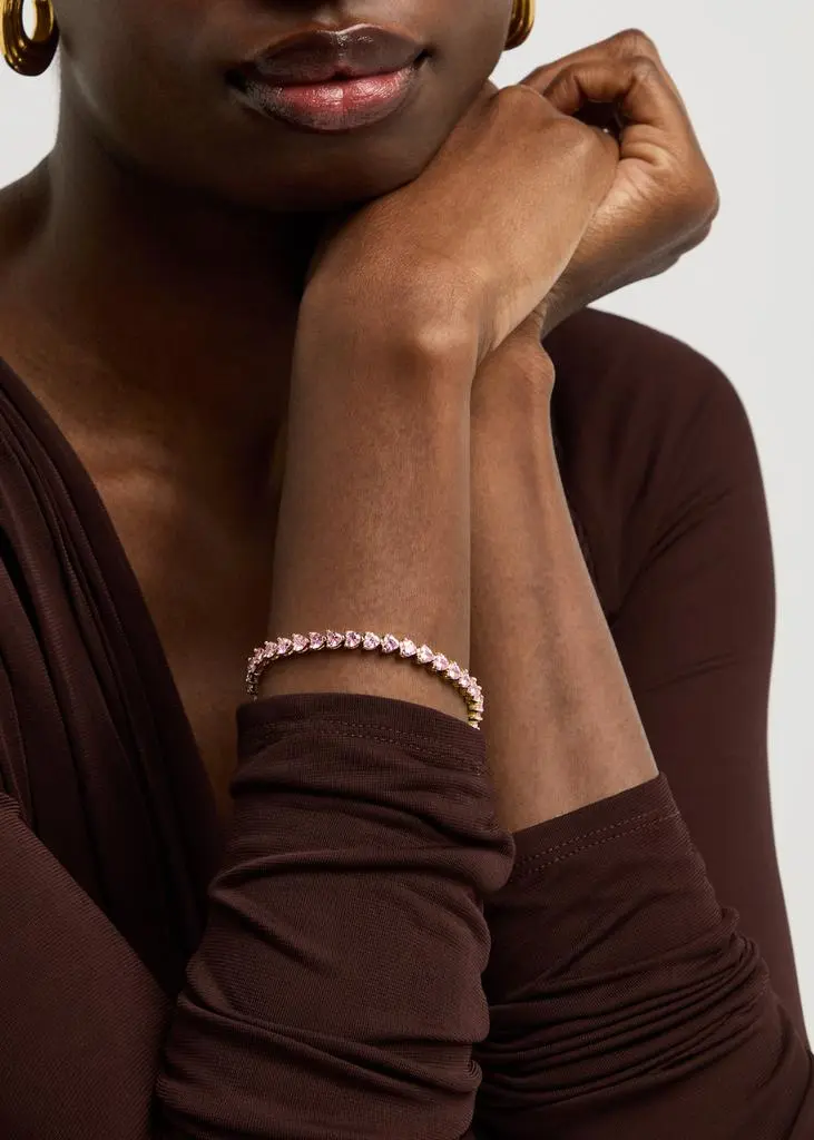 Kenneth Jay Lane Heart crystal-embellished tennis bracelet  2