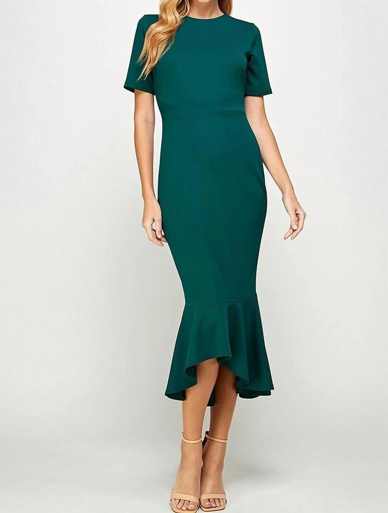 2 Hearts Apparel Mermaid Dress In Hunter Green - Dresses & Skirts - BeyondStyle 2 Hearts Apparel Mermaid Dress In Hunter Green - Dresses & Skirts - BeyondStyle