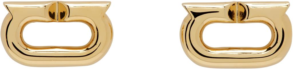 Salvatore Ferragamo Gold Gancini Cuff Links