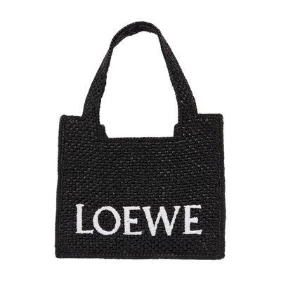【LOEWE】 Mini LOEWE Font Tote in raffia Mini LOEWE Font tote in raffia Beige - LOEWE