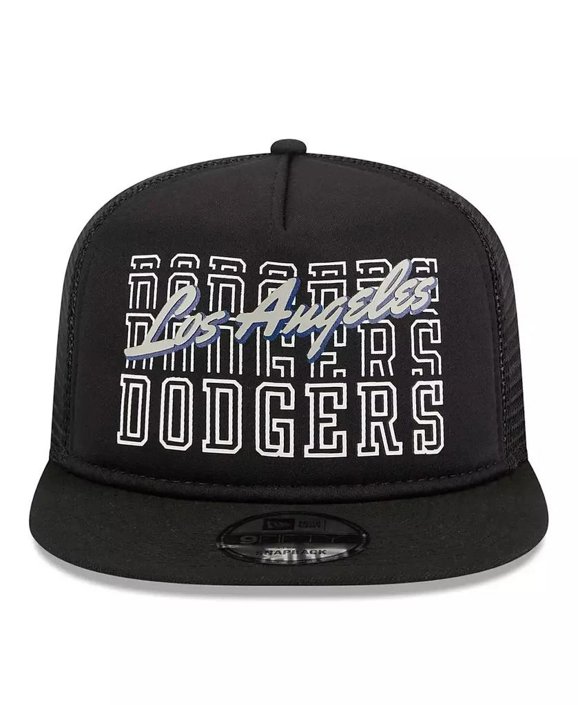 New Era Men's Black Los Angeles Dodgers Street Team A-Frame Trucker 9FIFTY Snapback Hat 2