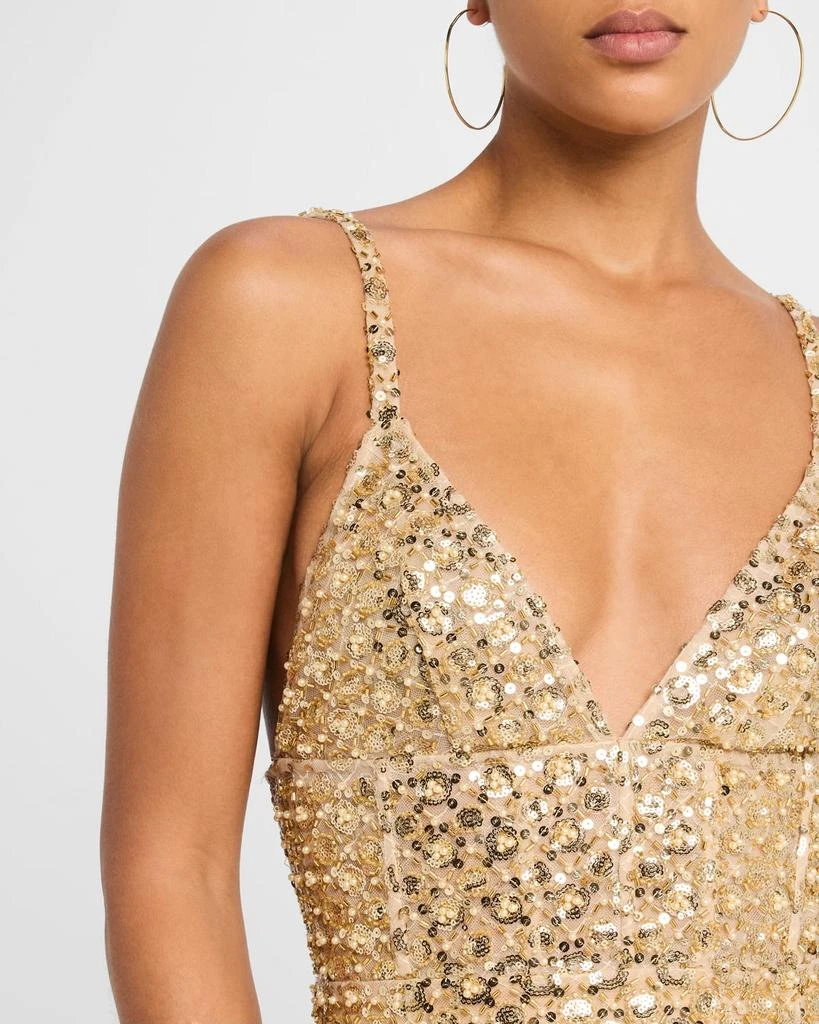 BRONX AND BANCO Allegra Bead & Sequin Deep V-Neck Gown - Dresses & Skirts -  Free Shipping - BeyondStyle