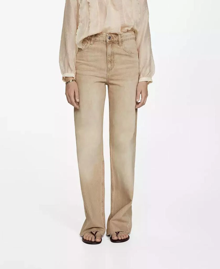 Mango Women's Danila Medium-Rise Wide Leg Jeans 1