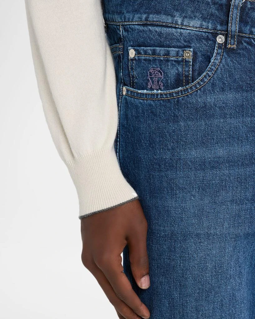 Brunello Cucinelli Men
s Slim Light-Wash Denim Jeans 5