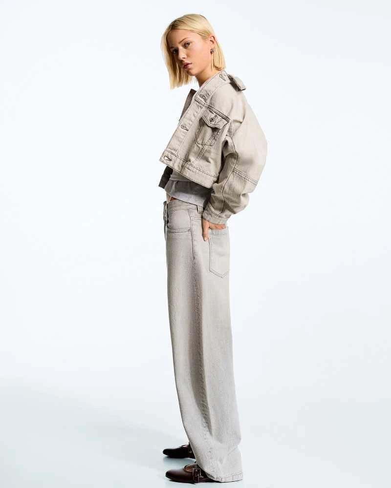 Bershka Bershka Barrel jeans in light grey 1
