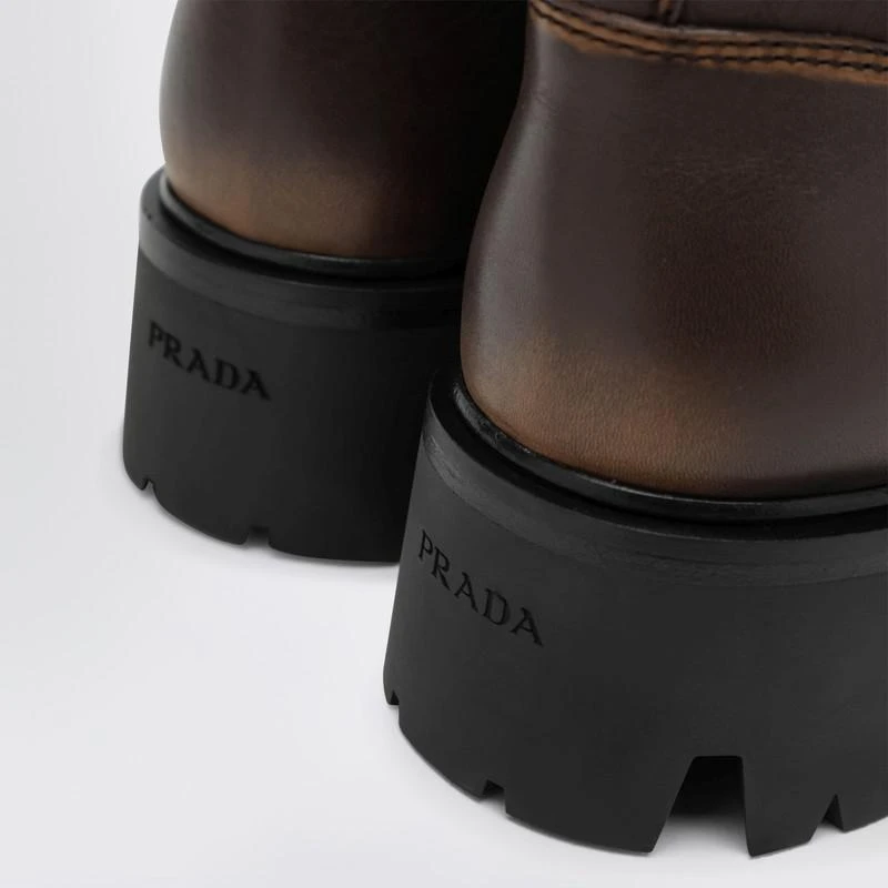 Prada Cocoa-colored leather ankle boots 5