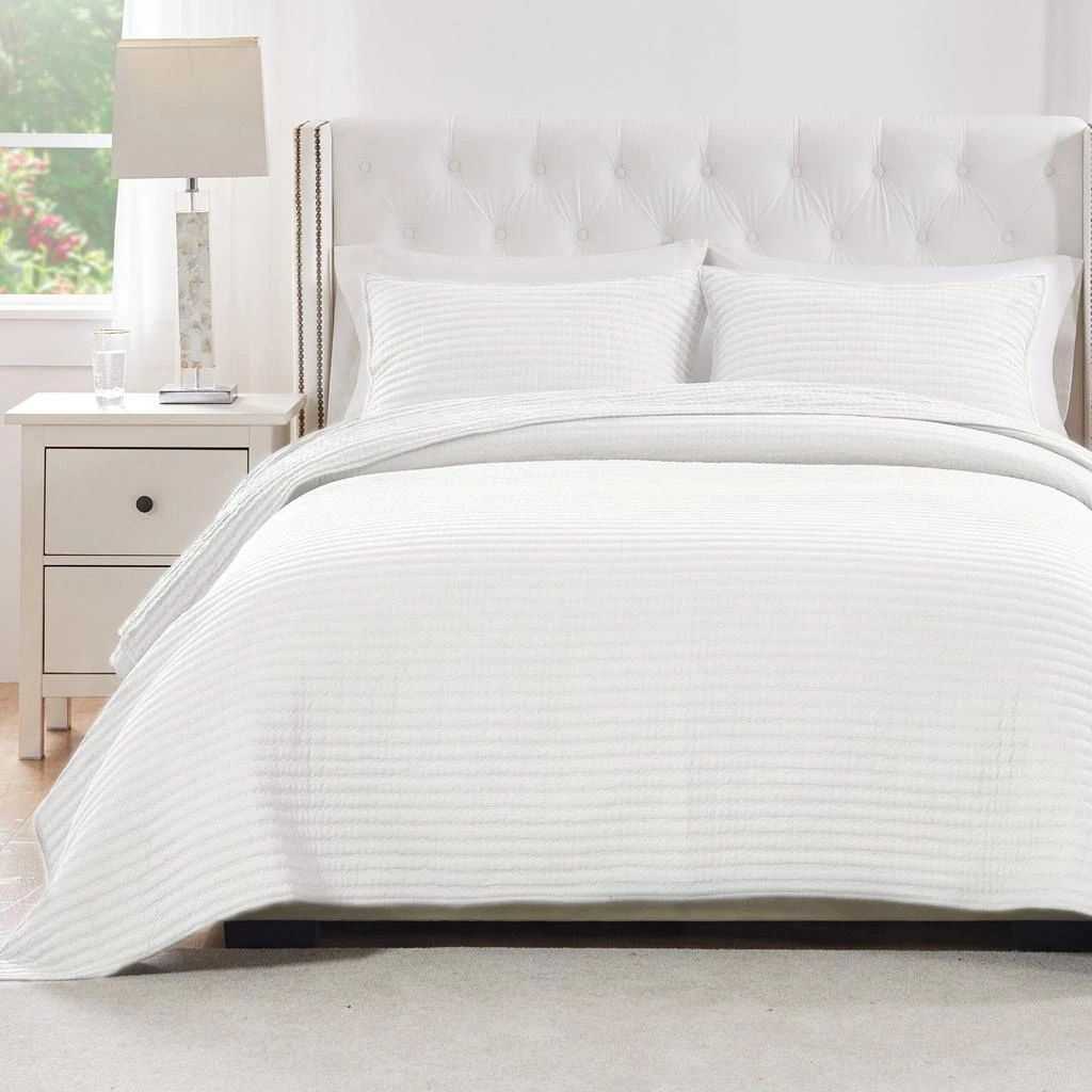 BreeBe Vineyard Pure White Quilt Set 3-Piece King/Cal King