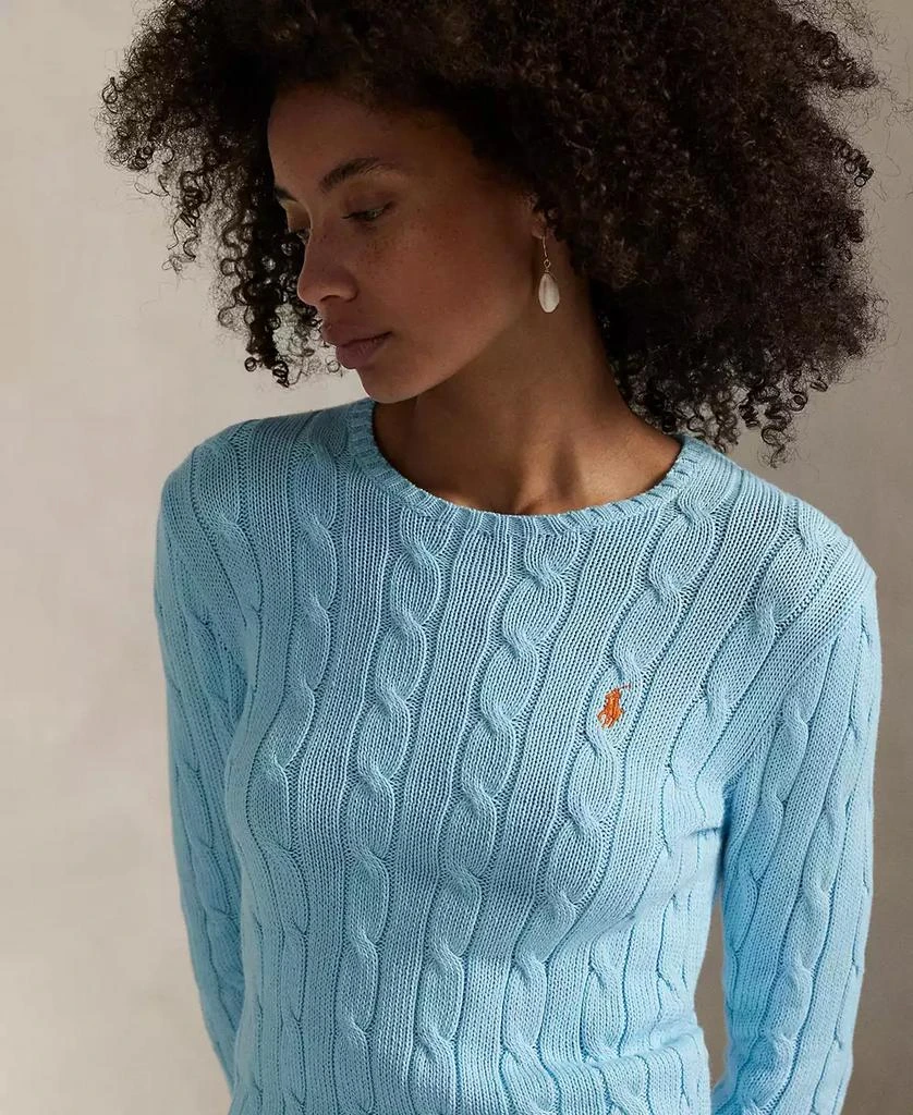 Ralph Lauren Women's Cable-Knit Cotton Crewneck Sweater 3