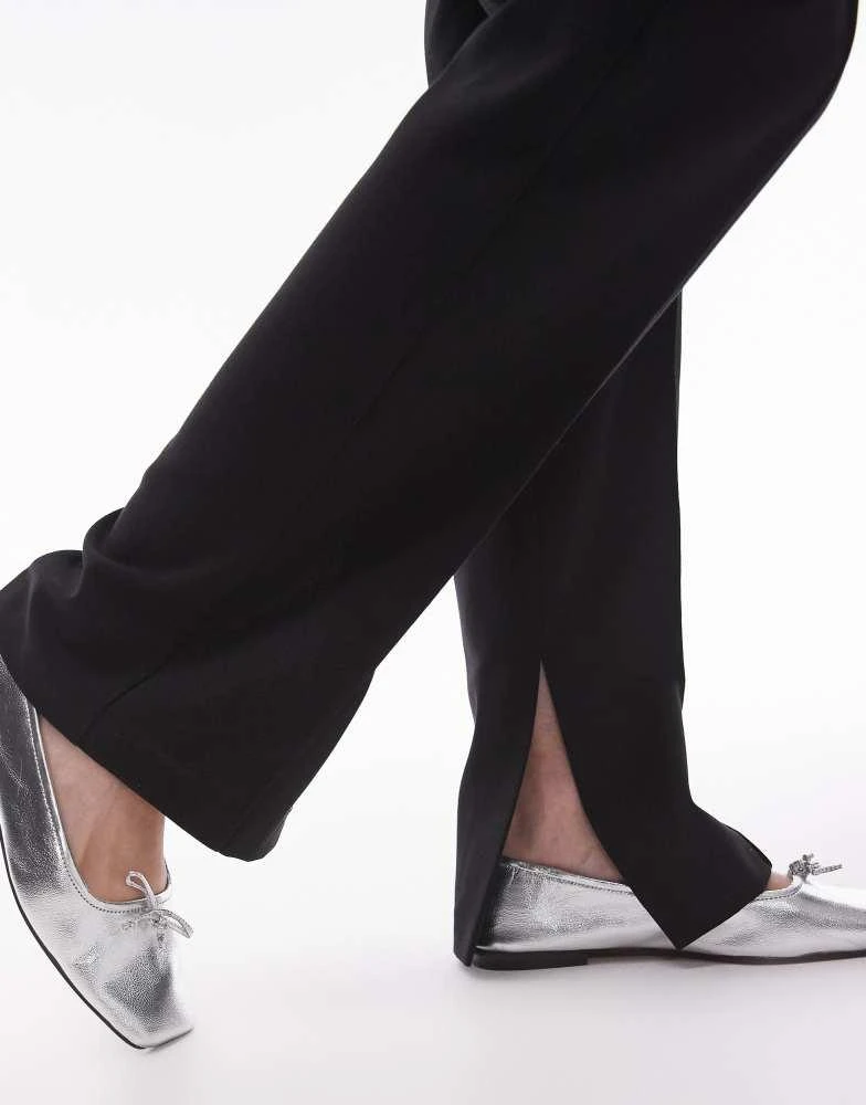 Topshop Tall Topshop Tall basic split trouser in black 4