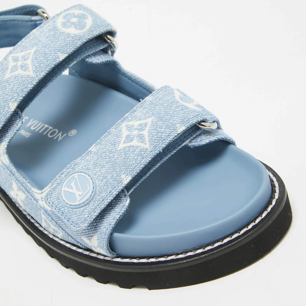 Louis Vuitton Louis Vuitton Blue Monogram Denim Paseo Flat Sandals Size 37 7