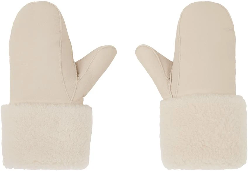 Yves Salomon Off-White Curly Merino Mittens 1