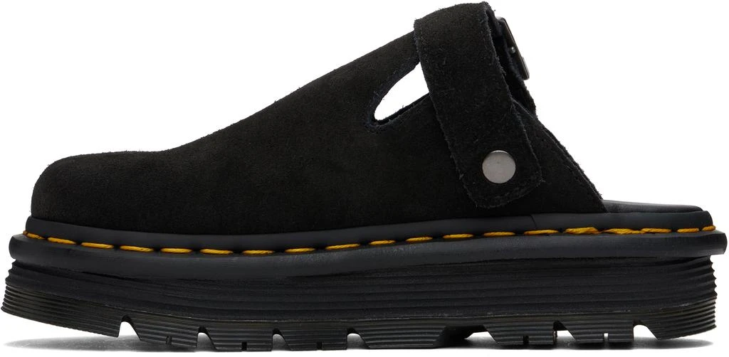Dr. Martens Black Zebzag Suede Slingback Platform Mules 3