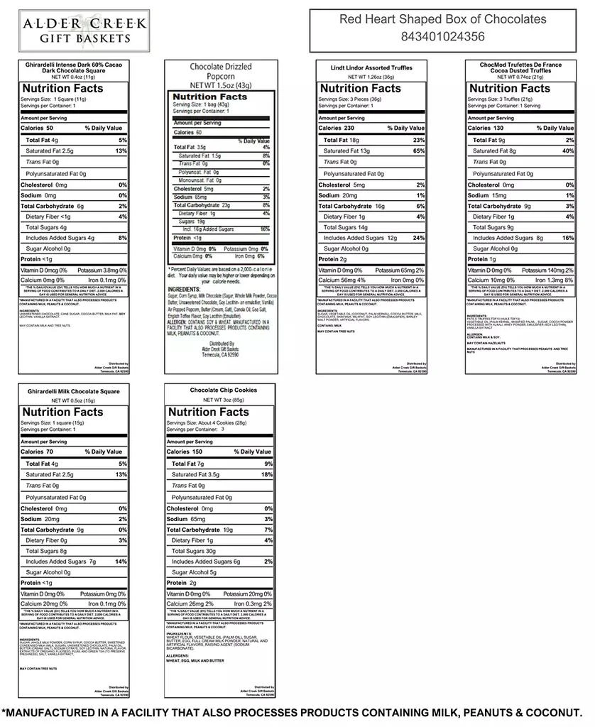 Alder Creek Gift Baskets Red Heart Shaped Box of Chocolates Gift Box, 9 Items 3