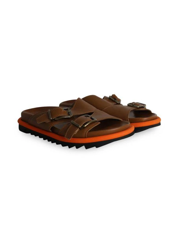 Dries Van Noten Sawtooth Leather Buckled Slides 2